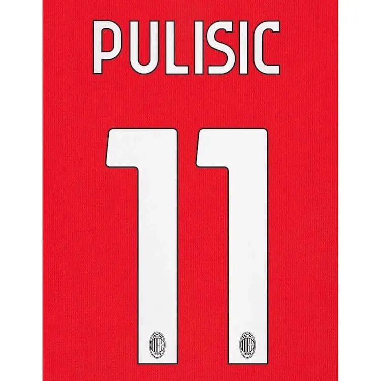 AC Milan 2024/25 Home Pulisic #11 Youth Jersey Name Set (Back)
