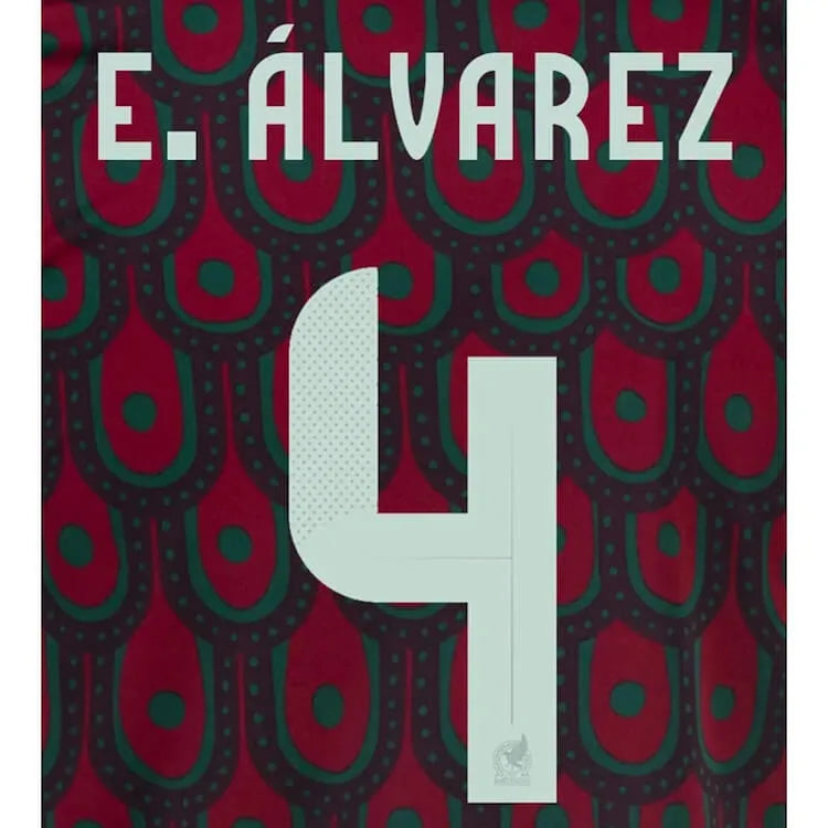 Mexico 2024 25 Home E. Alvarez #4 Jersey Name Set (Back)