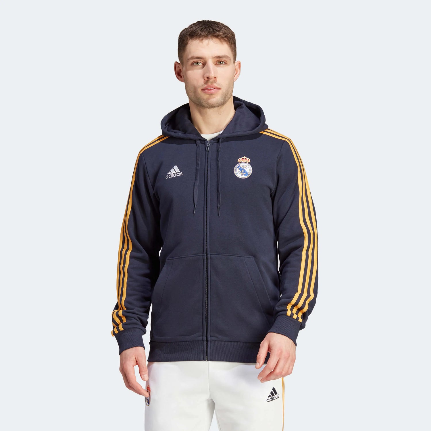 adidas 2023-24 Real Madrid Men's DNA Full-Zip Hoody (Model - Front)