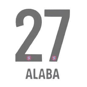 Bayern Munich 2019/20 Away Alaba #27 Jersey Name Set