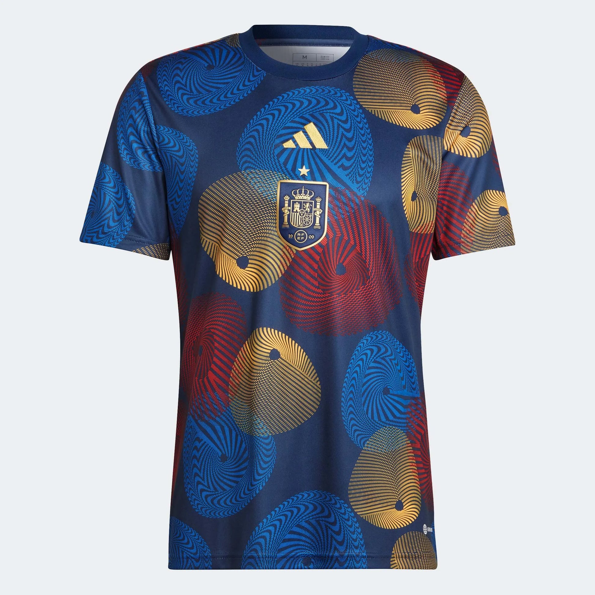 adidas 2022-23 Spain Pre-Match Jersey - Navy-Red-Gold (Front)