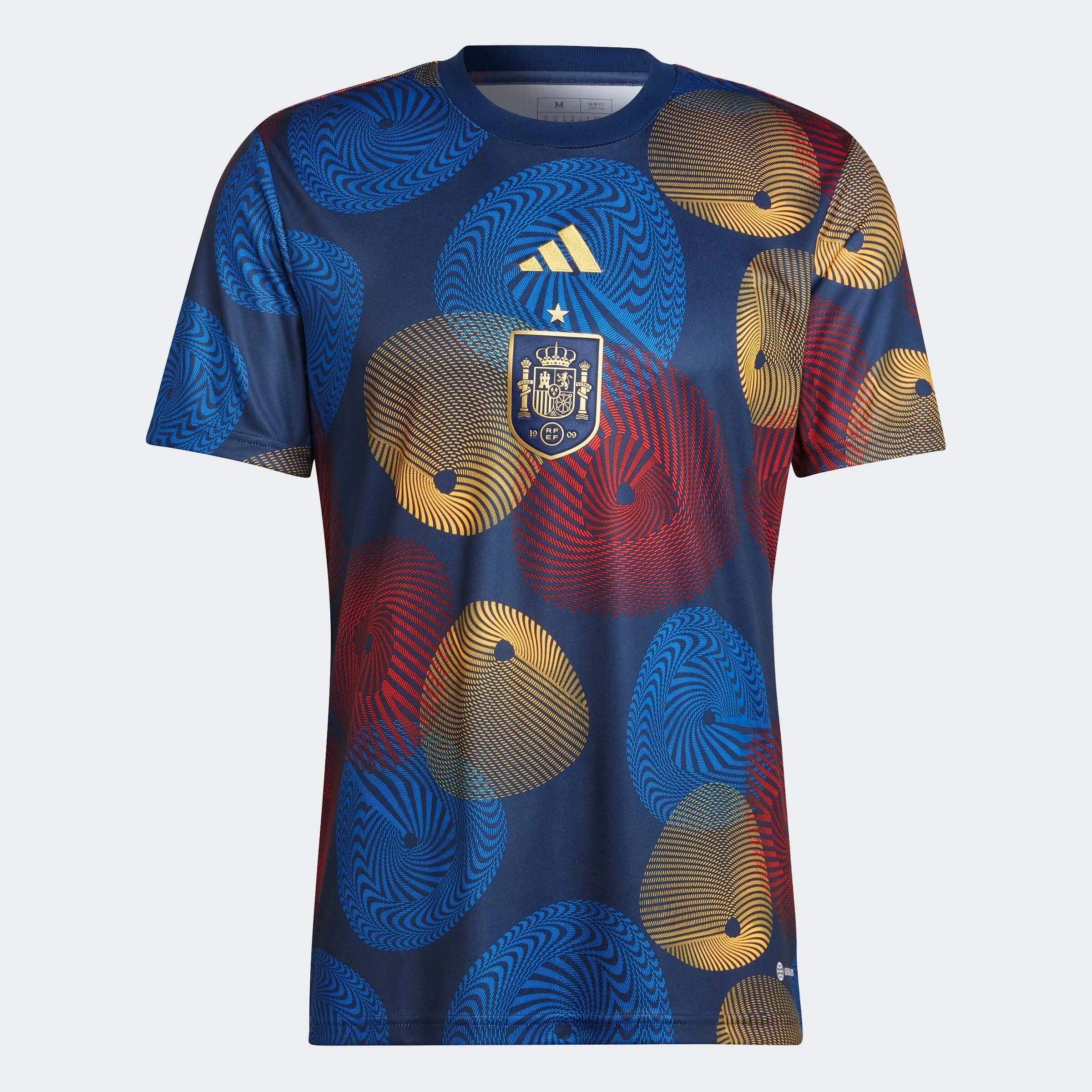 adidas 2022-23 Spain Pre-Match Jersey - Navy-Red-Gold (Front)