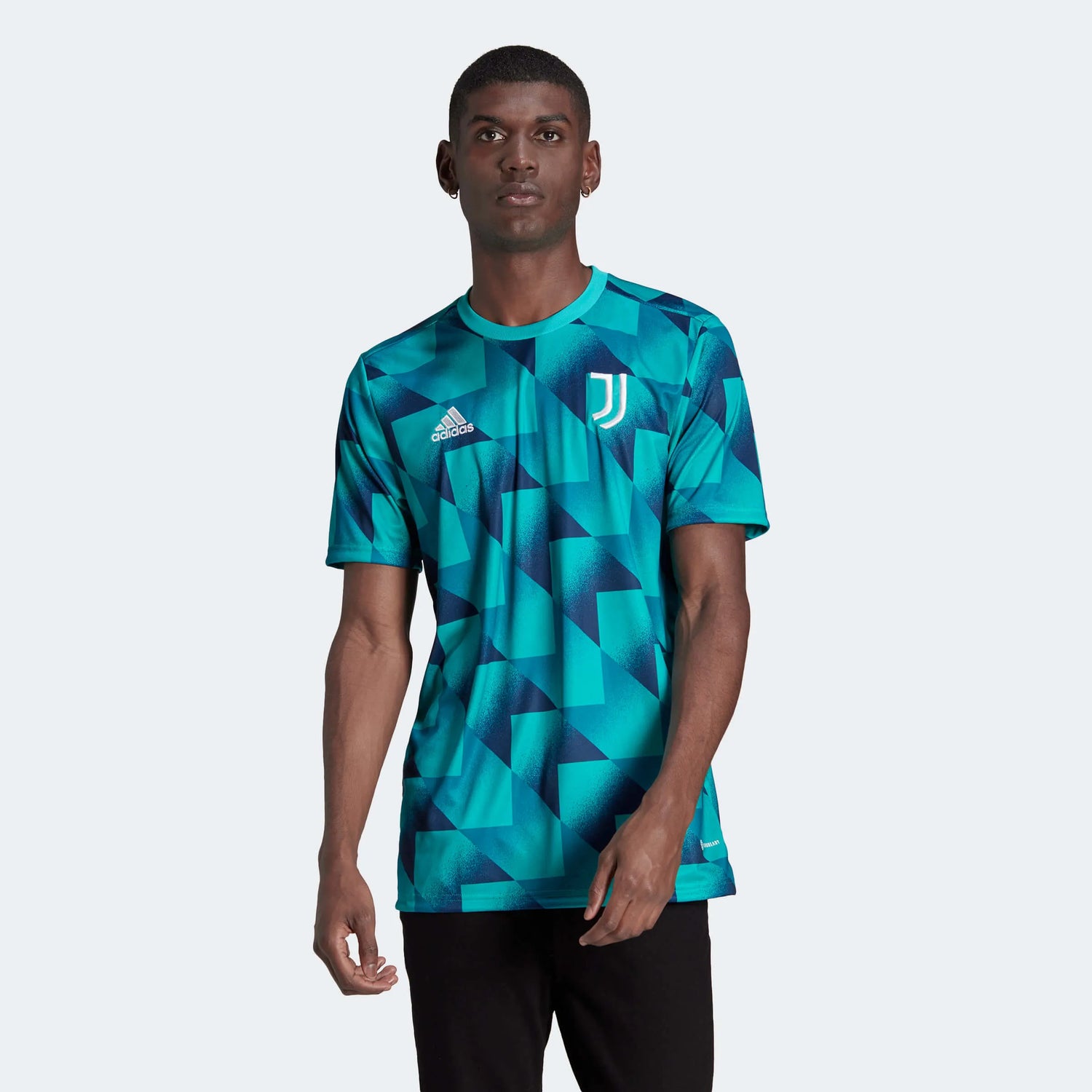 adidas 2022-23 Juventus Pre-Match Jersey - Aqua-Teal-Navy (Model - Front)