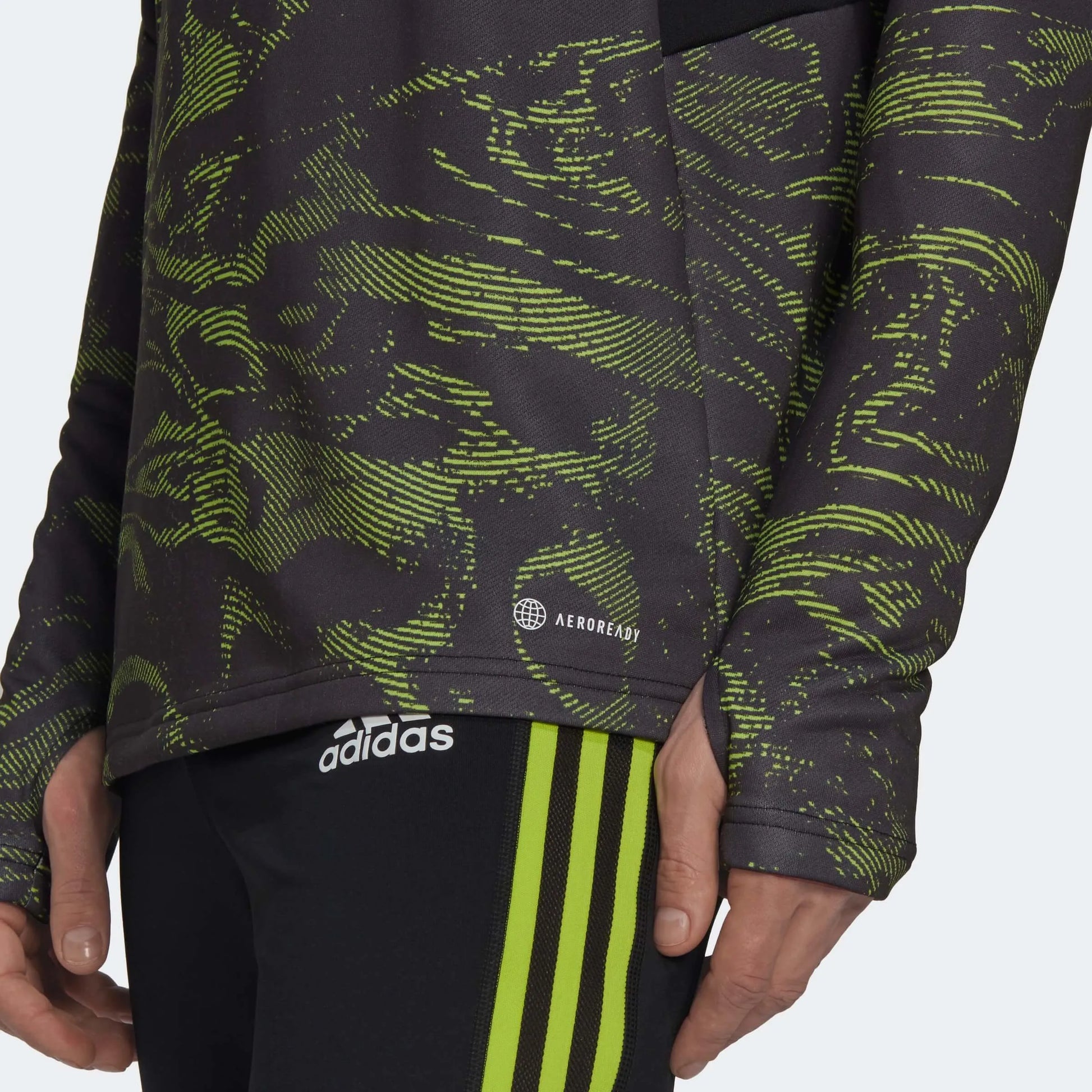 adidas 2022-23 Manchester United EU Training Top - Black-Slime (Detail 2)