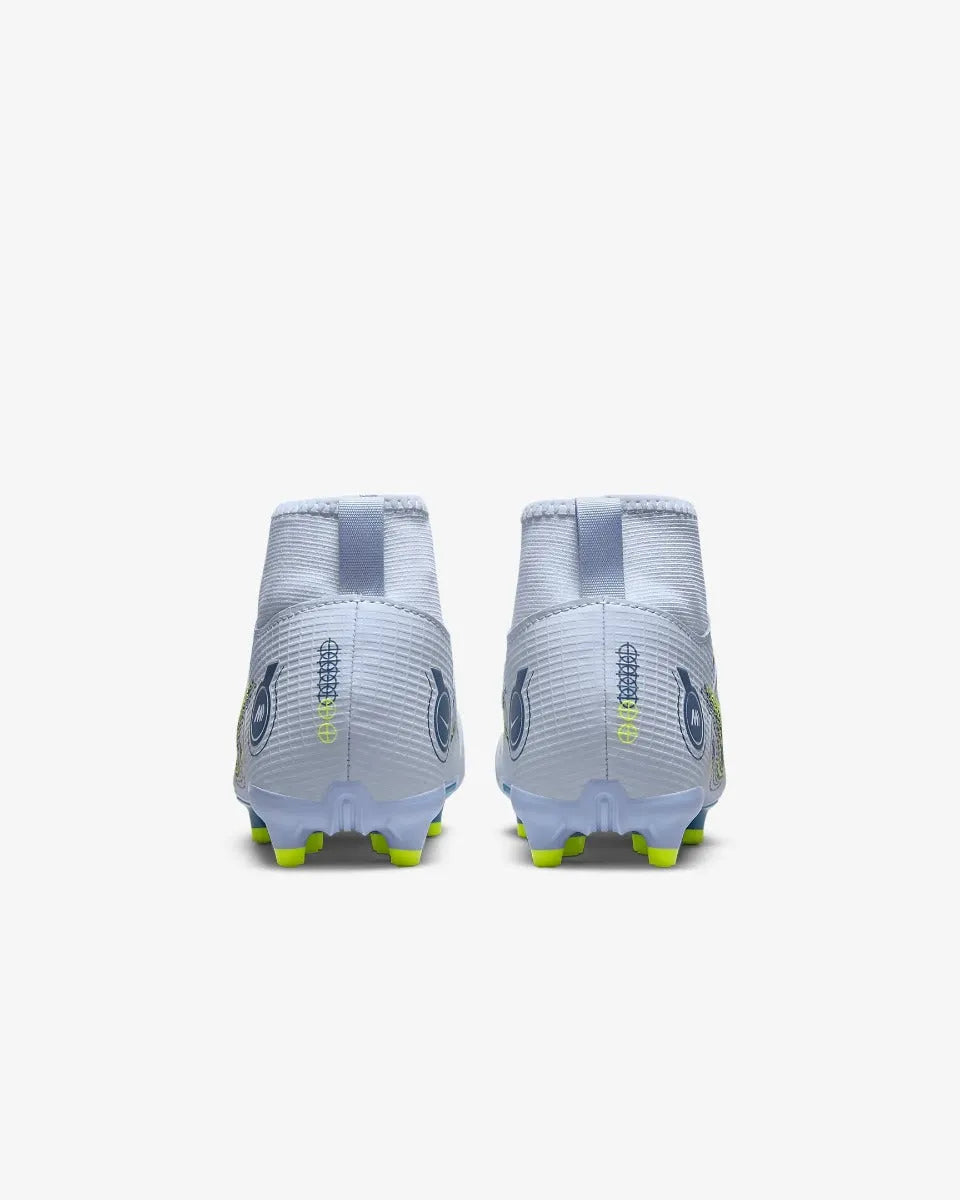 Nike JR Superfly 8 Academy FG-MG - Grey-Blue (Pair - Back)