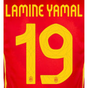 Spain 2024 25 Home Lamine Yamal #19 Jersey Name Set (Back)