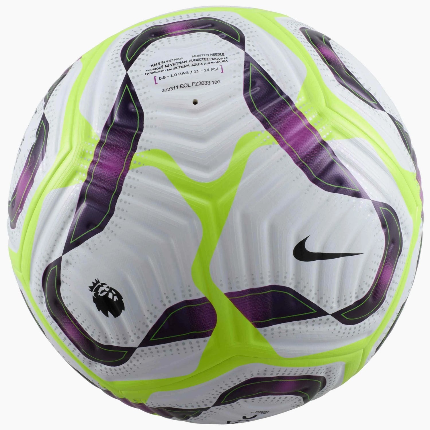 Nike 2024-25 Premier League Flight Match Ball White-Bold Berry-Volt-Black (Back)