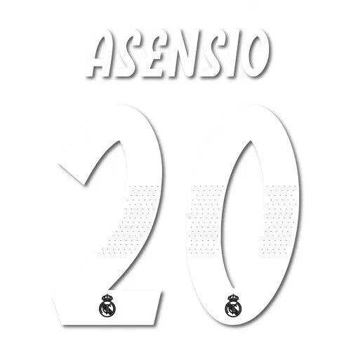 Real Madrid 2018/19 Away Asensio #20  Jersey Name Set