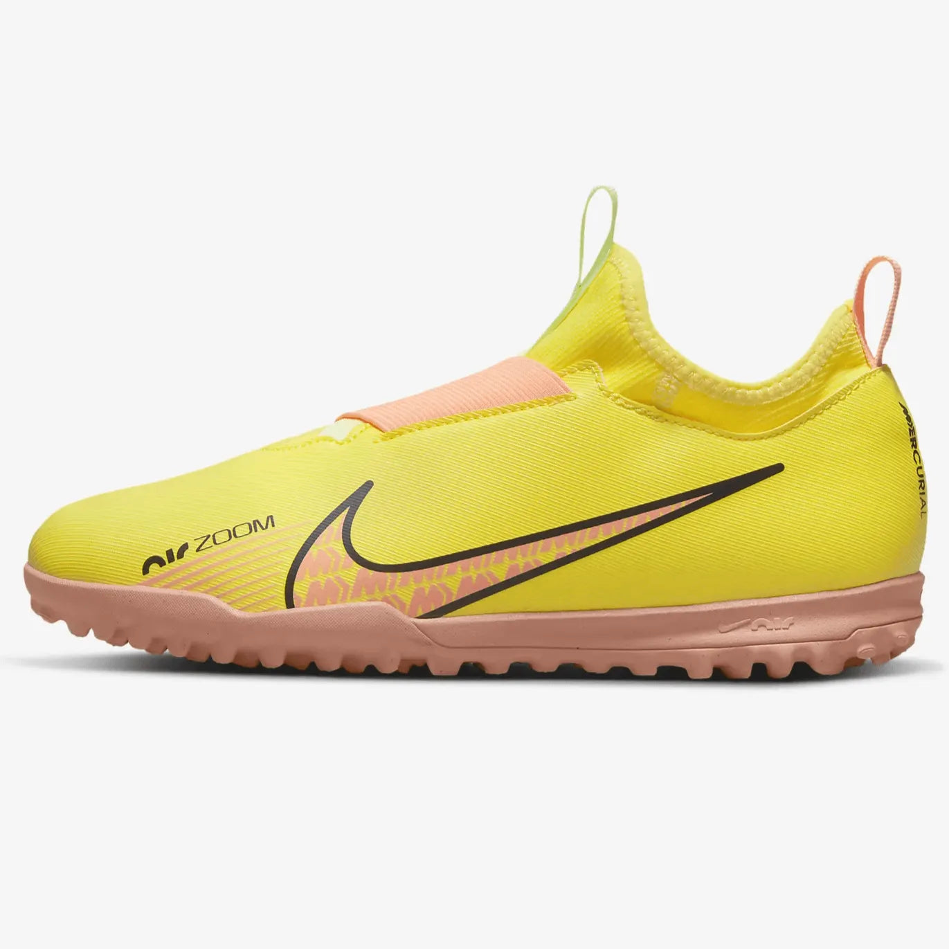 Nike Jr Zoom Vapor 15 Academy Turf - Yellow Strike-Sunset Glow (Side 1)