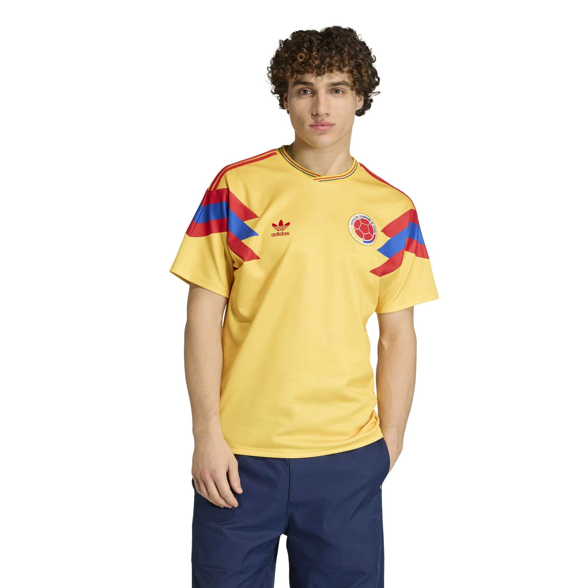 adidas 1990 Colombia Men's Retro Stadium Away Soccer Jersey (Model - Front)