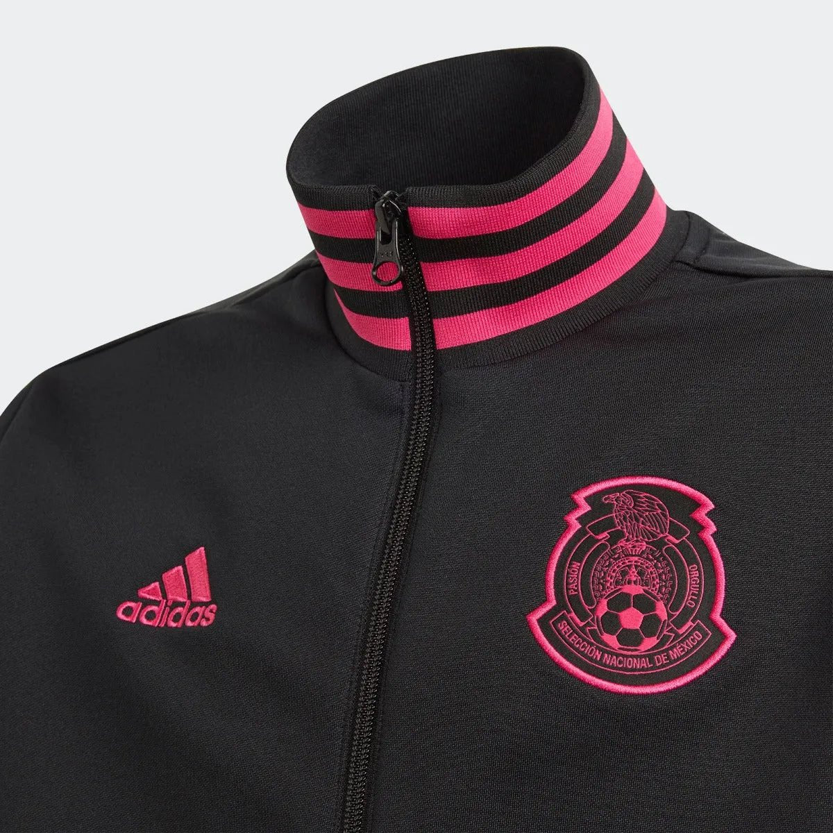 adidas 2020-21 Mexico YOUTH 3-Stripe Track Top - Black-Pink
