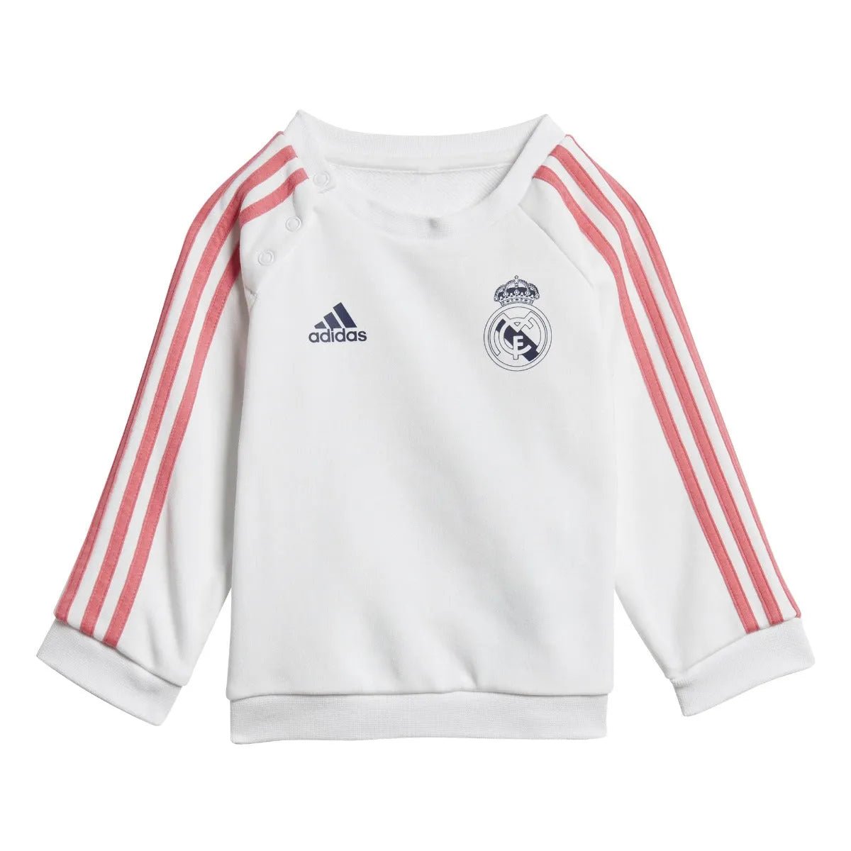 Adidas 2020-21 Real Madrid 3 Stripes Baby Jogger - White-Navy-Pink