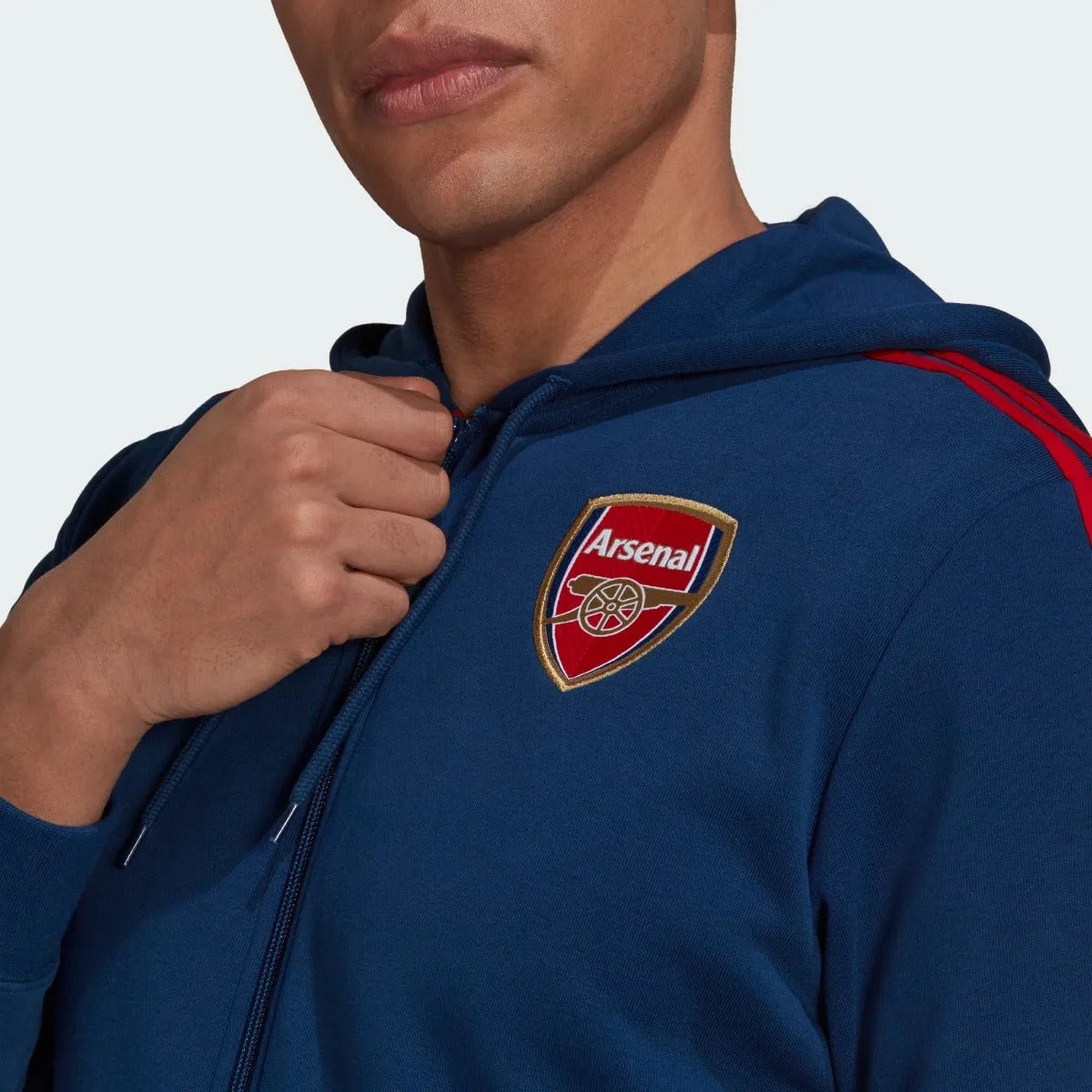 Adidas 2021-22 Arsenal 3 Stripe Full-Zip Hoody - Navy