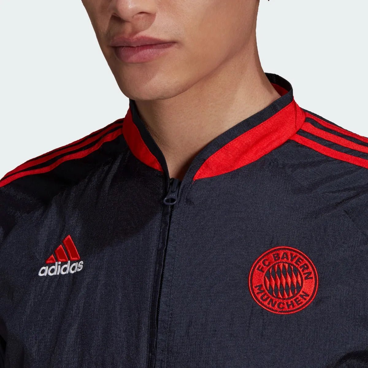 Adidas 2021-22 Bayern Munich Icon Woven Jacket - Navy-Red