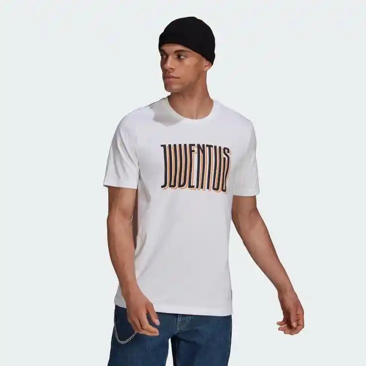 adidas 2021-22 Juventus Street Graphic Tee - White-Black-Orange