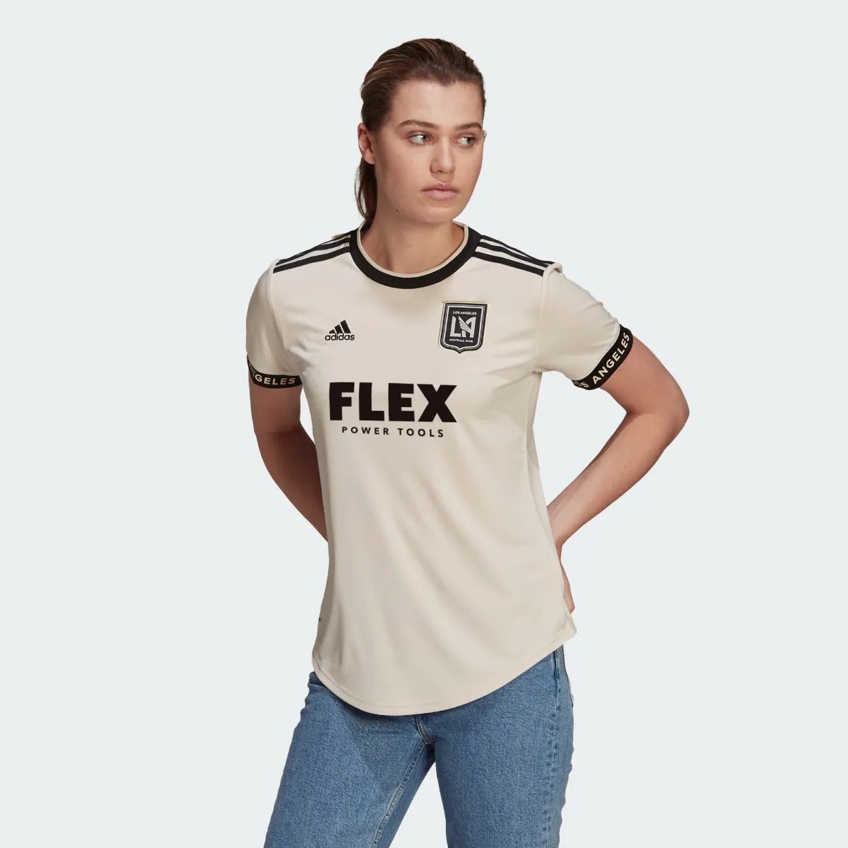 Adidas 2021-22 LAFC Women Away Jersey - Beige-Black