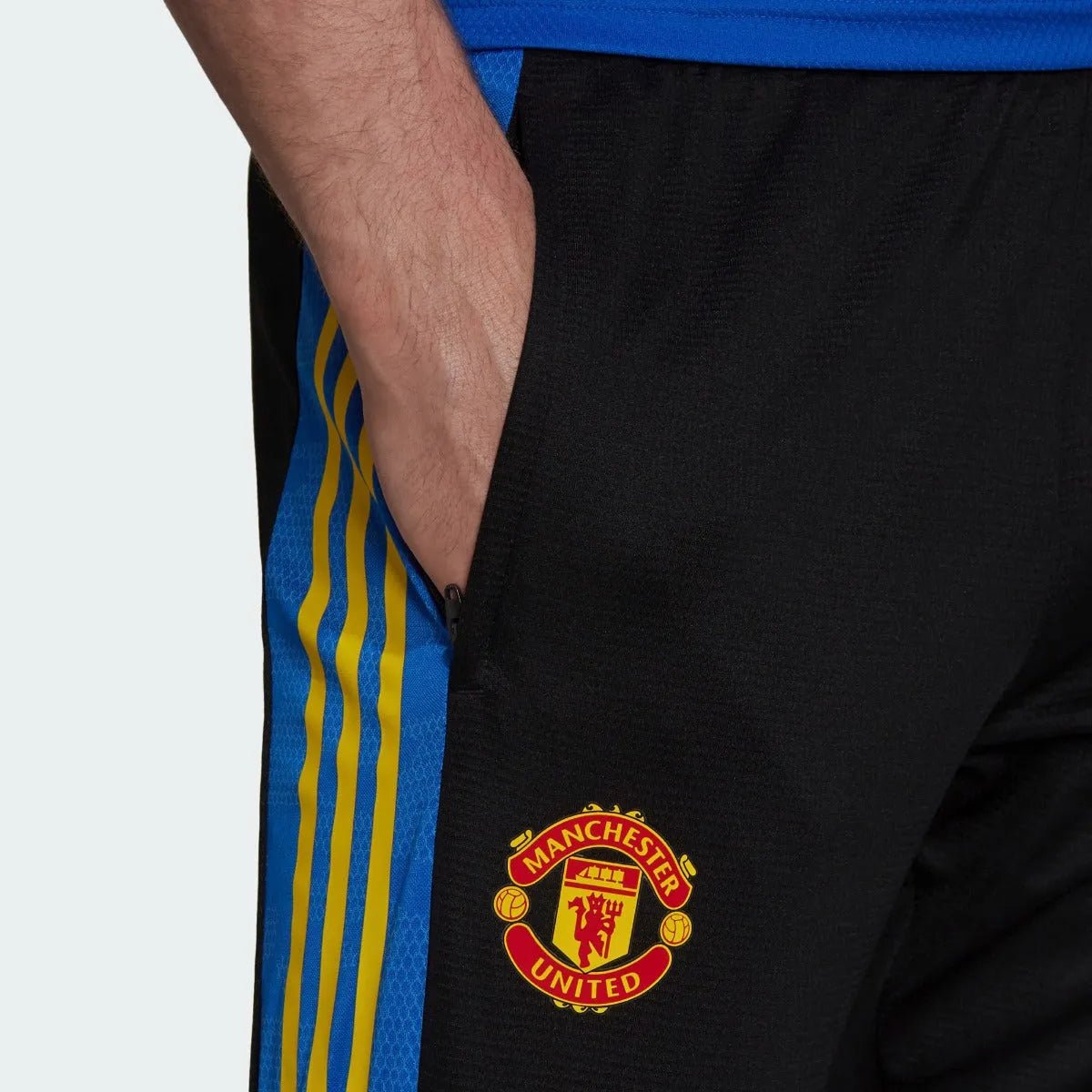 Adidas 2021-22 Manchester United Euro Training Pants - Black-Royal-Yellow