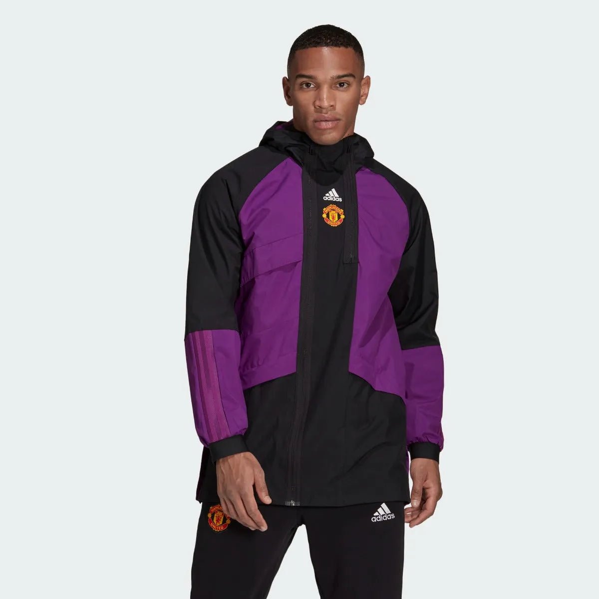 Adidas 2021-22 Manchester United Travel Drill Jacket - Black-Purple