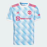 Adidas 2021-22 Manchester United Youth Away Jersey - White-Royal