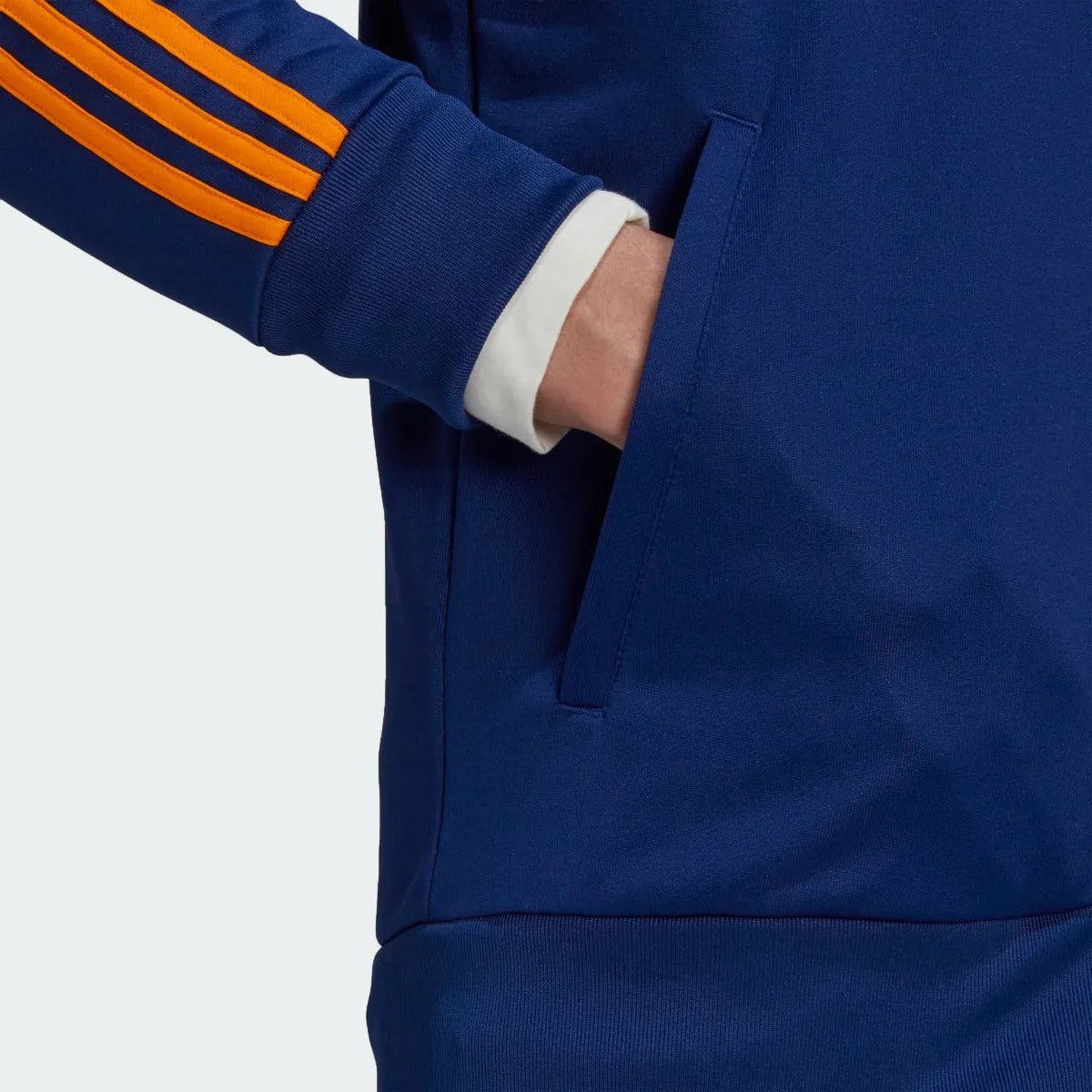 Adidas 2021-22 Real Madrid 3 Stripe Jacket - Navy-Orange