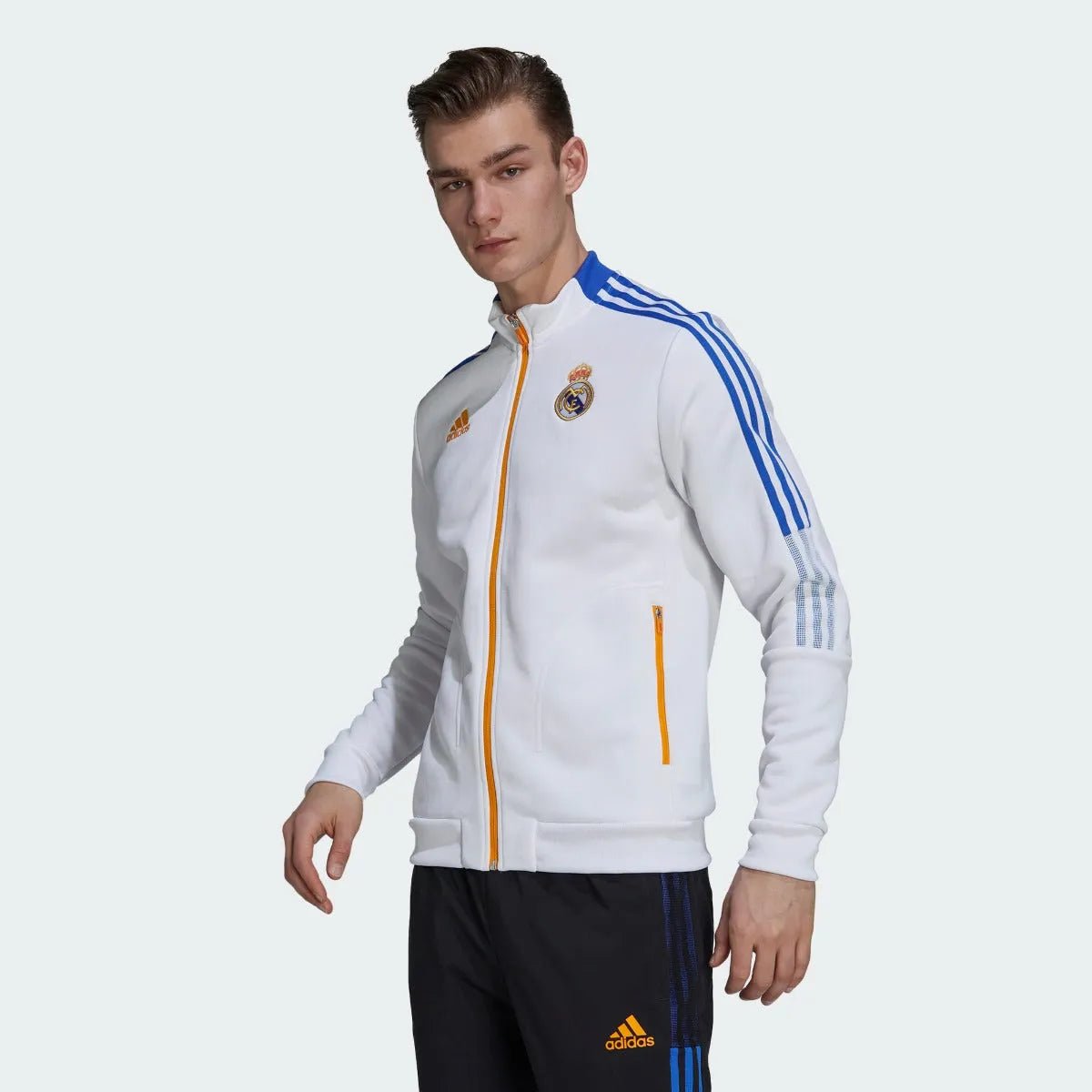 Adidas 2021-22 Real Madrid Anthem Jacket - White-Blue-Orange