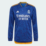 Adidas 2021-22 Real Madrid Away Authentic Long-Sleeve Jersey - Victory Blue