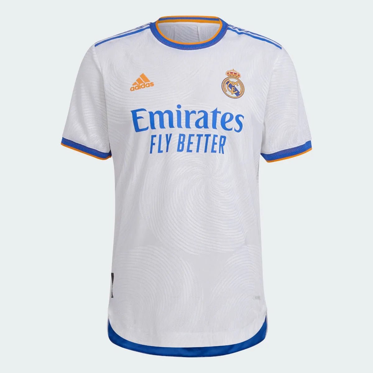 Adidas 2021-22 Real Madrid Home Authentic Jersey - White-Blue-Orange
