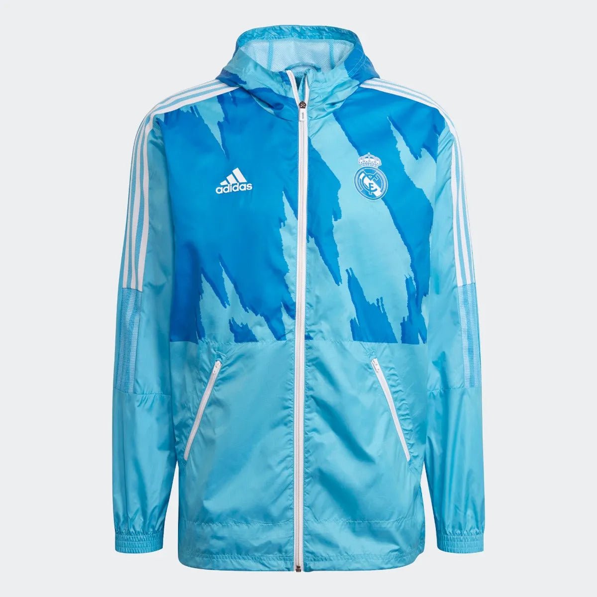 Adidas 2021 Real Madrid Windbreaker Jacket - Bright Cyan