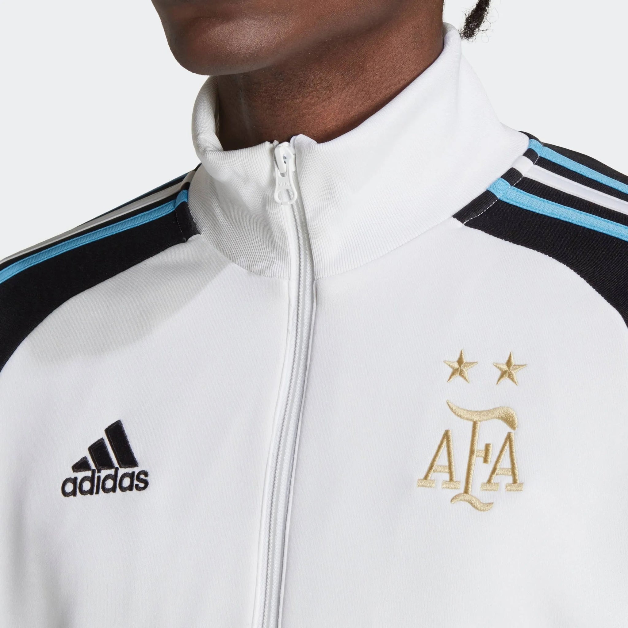 adidas 2022-23 Argentina 3 Stripe Track Jacket White-Black