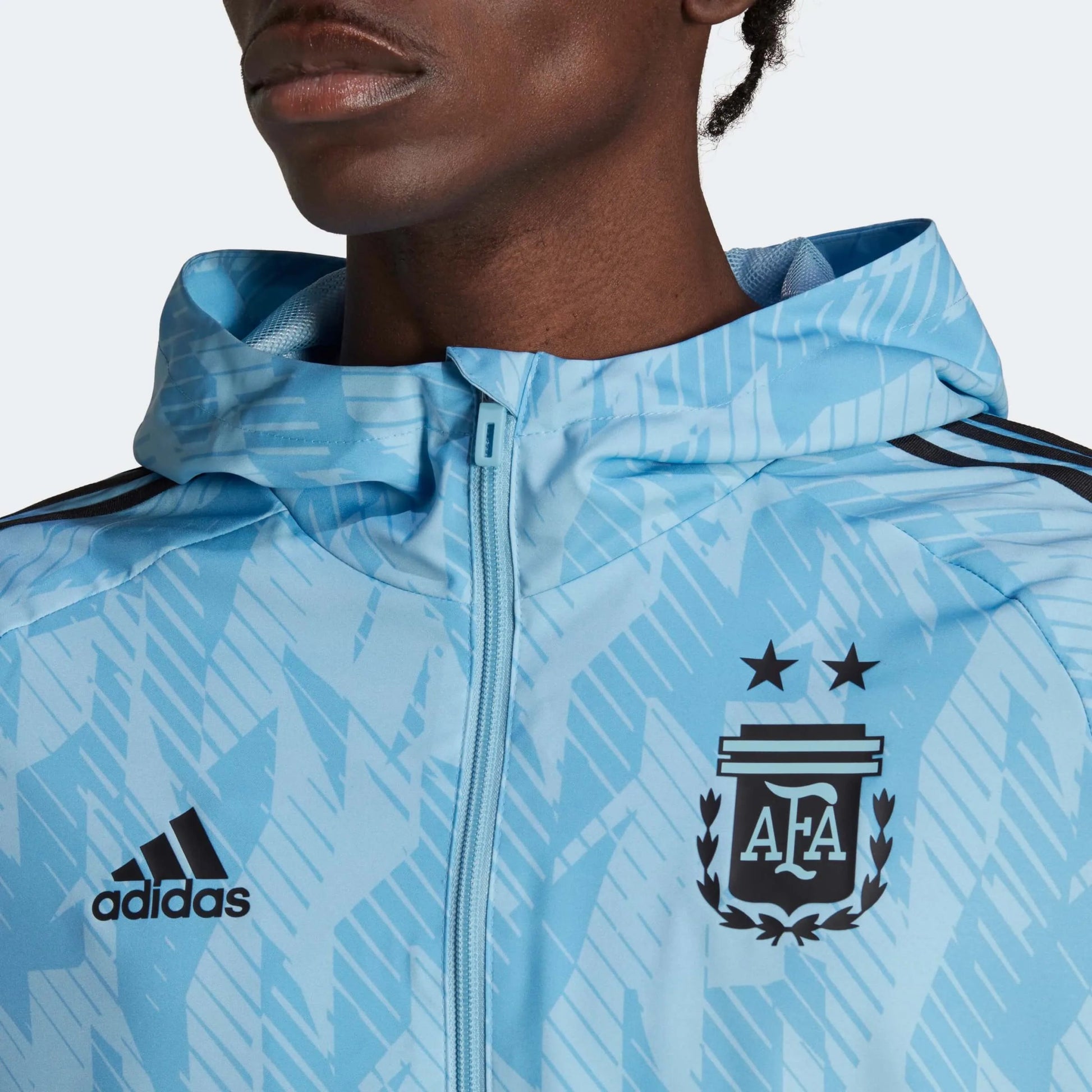 adidas 2022-23 Argentina DNA Windbreaker- Clear Blue-Light Blue