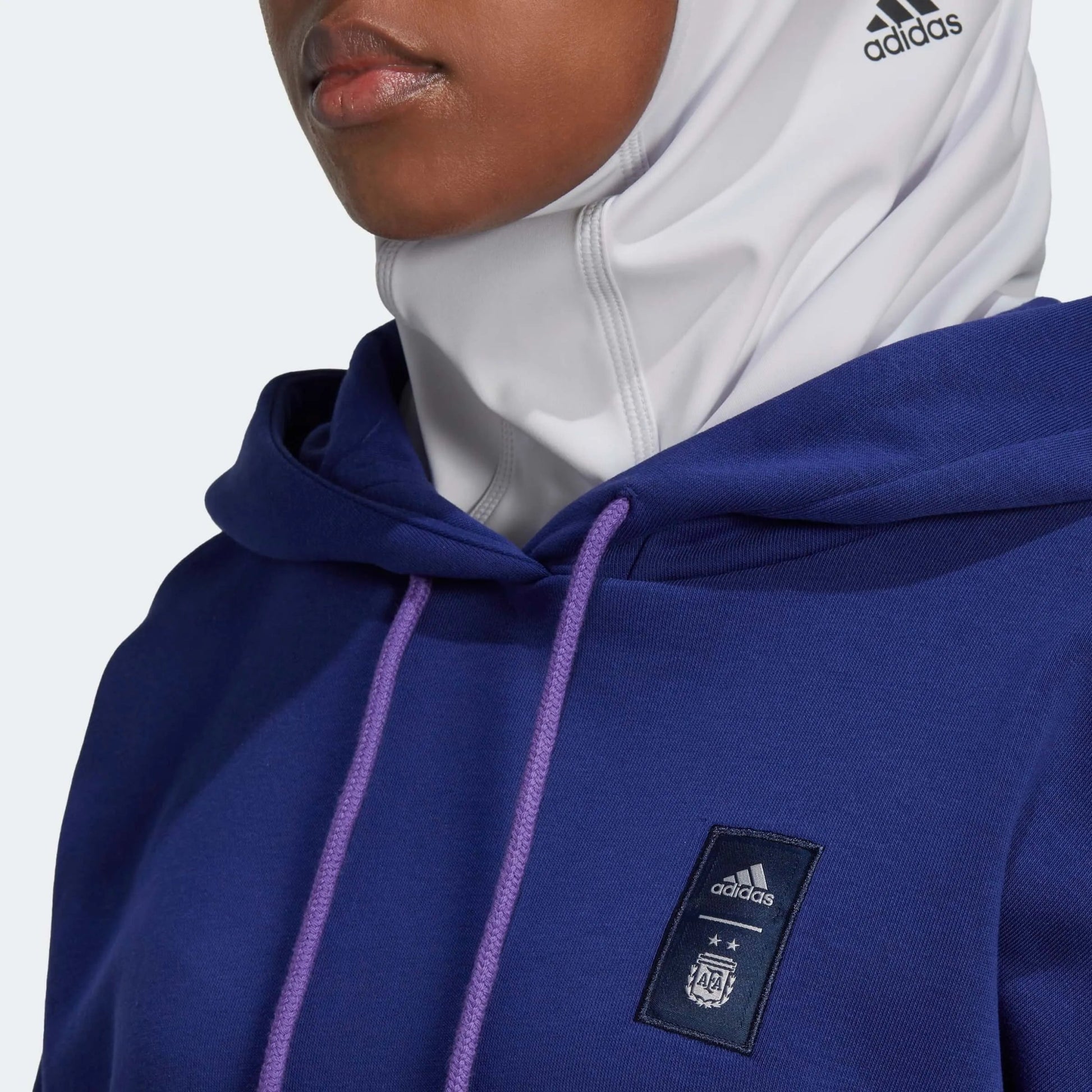adidas 2022-23 Argentina Women's 3 Stripe Hoody Legacy Indigo (Detail 1)
