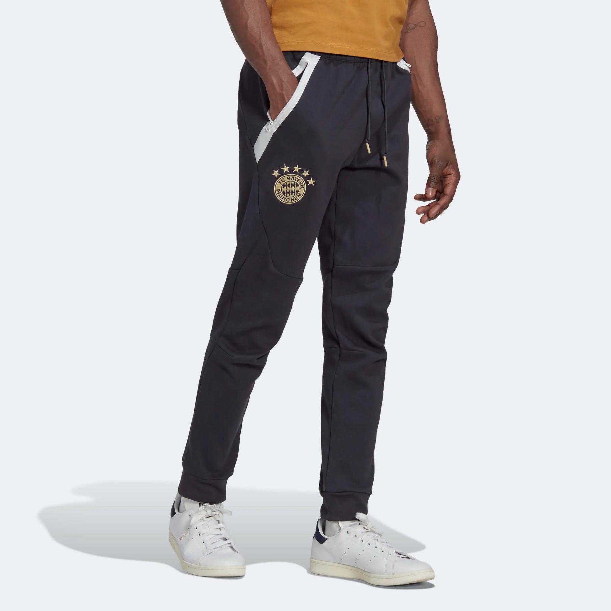 adidas 2022-23 Bayern Munich Travel Pants - Night Grey (Model - Front)