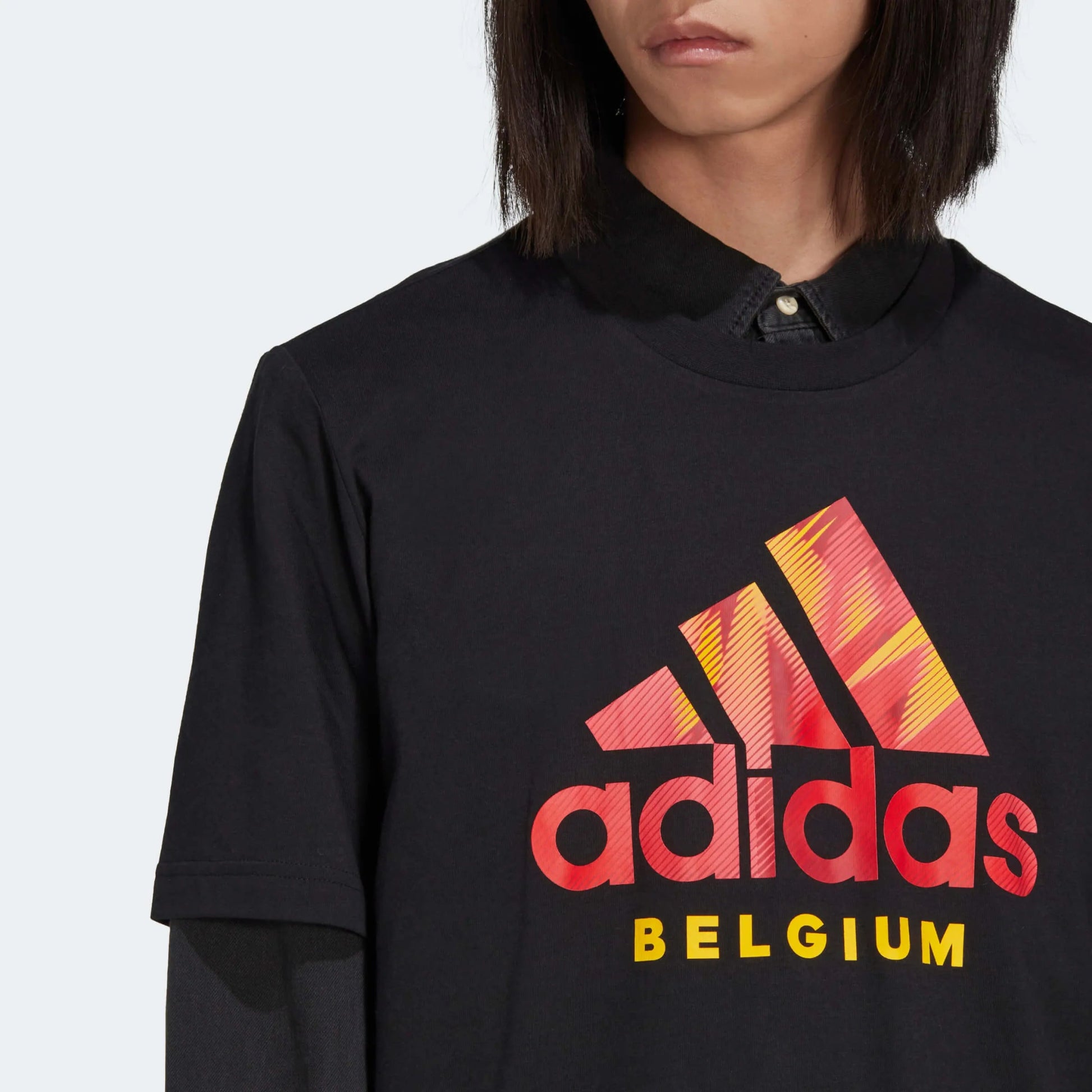 adidas 2022-23 Belgium DNA Graphic Tee - Black (Detail 1)