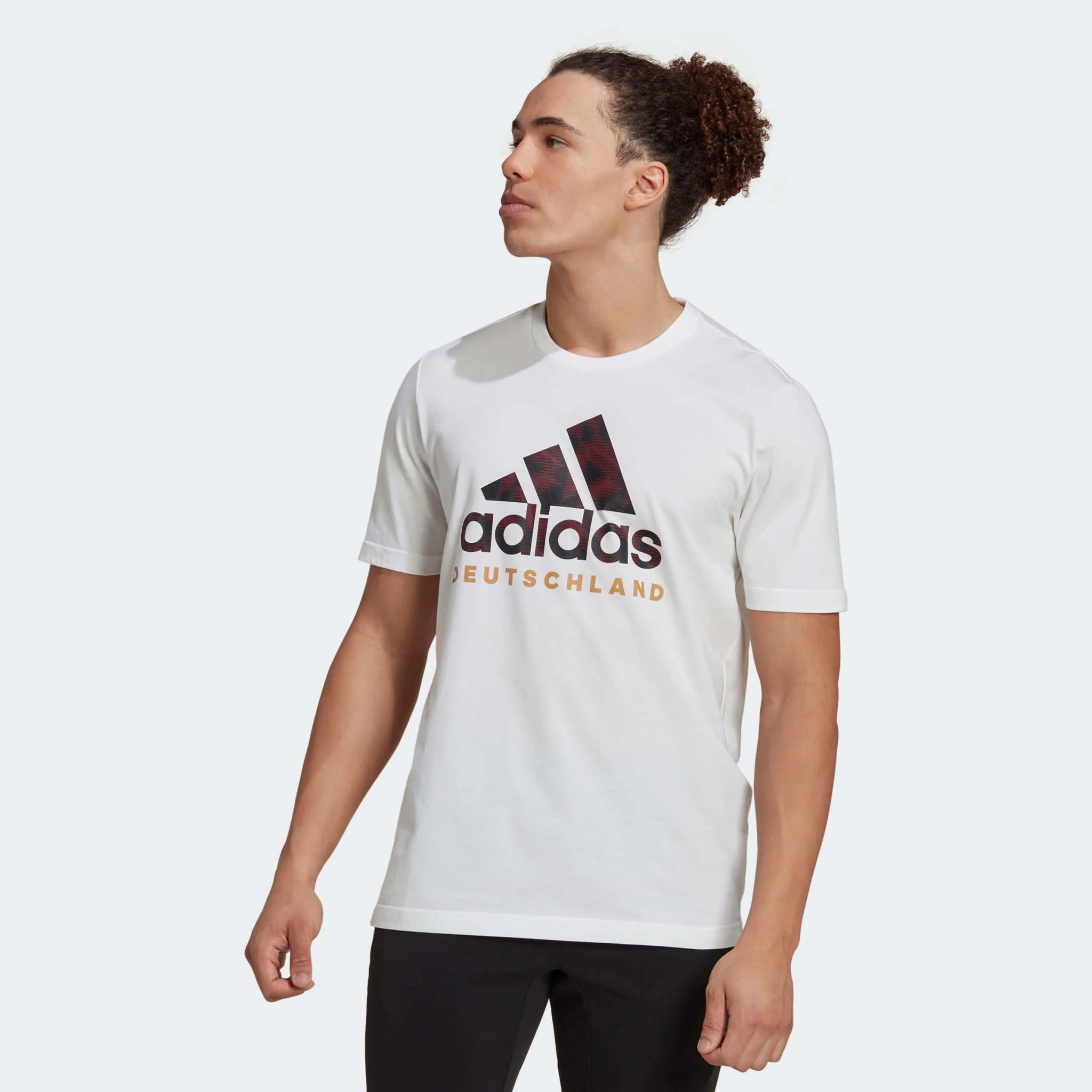adidas 2022-23 Germany DNA Graphic Tee - White-Black (Model - Front)