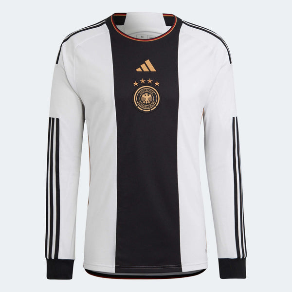 ウェア 2022-23 Germany  L/S Shirt Adidas 2022-23 Germany Home Long Sleeve Soccer Jersey White-Black