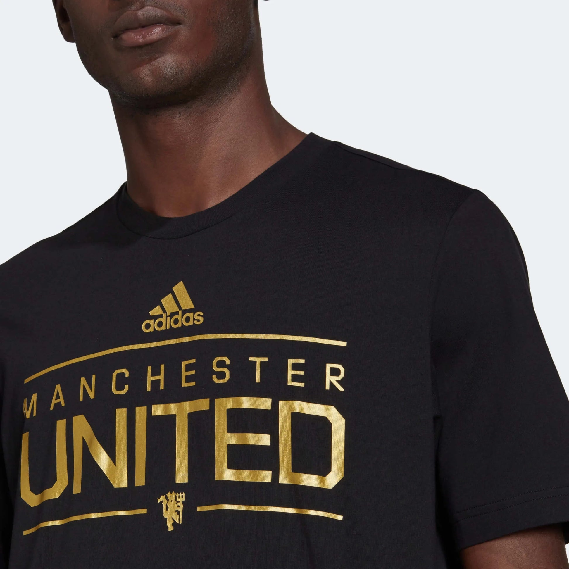 adidas 2022-23 Manchester United Graphic Tee - Black-Gold