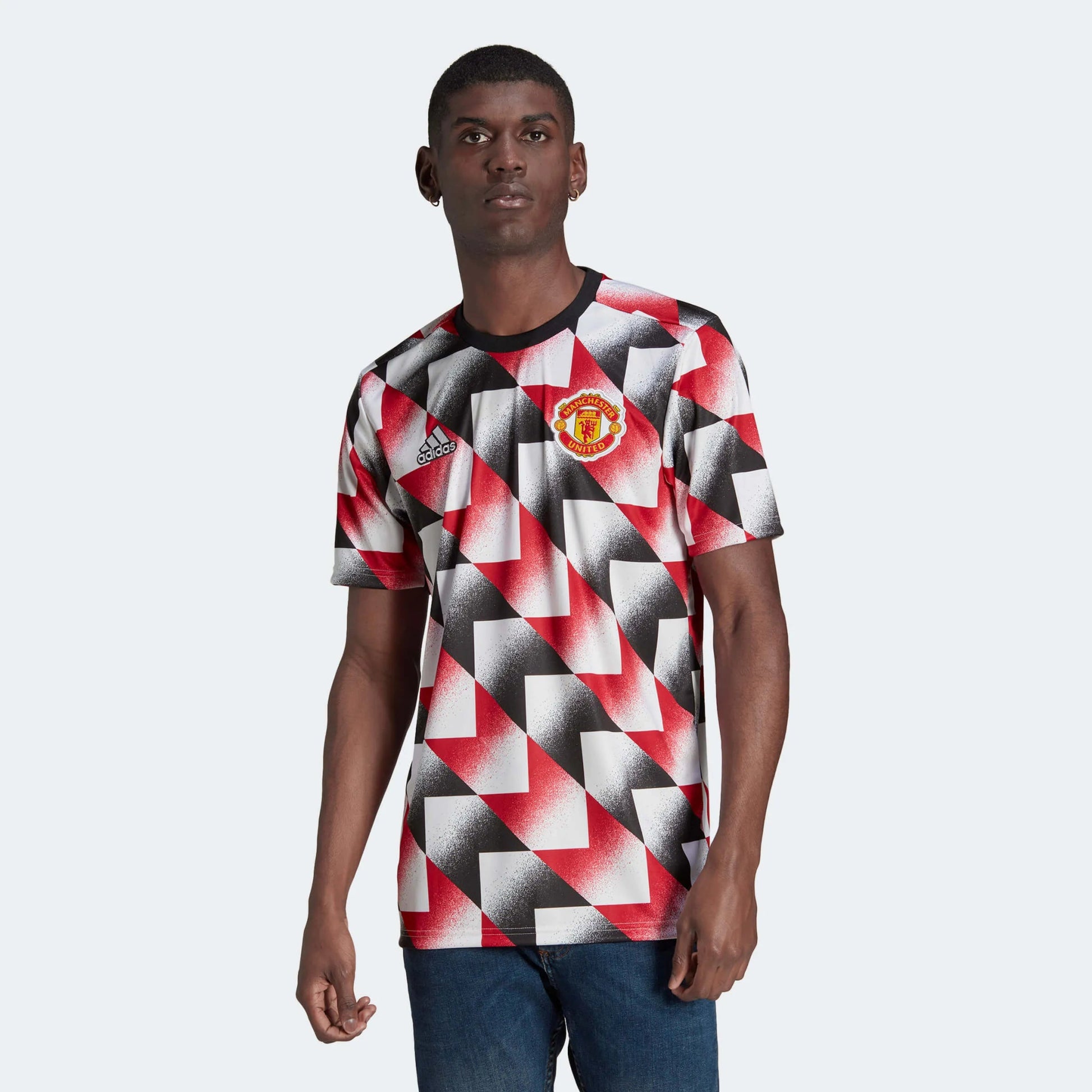 adidas 2022-23 Manchester United Pre-Match Jersey - White-Red-Black