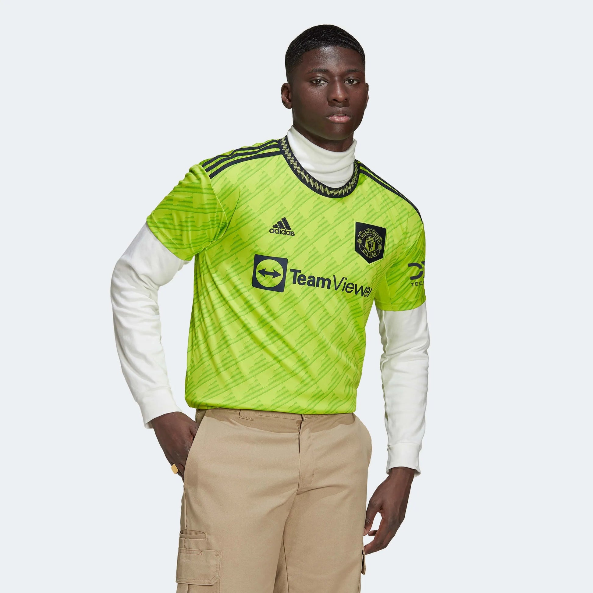 adidas 2022-23 Manchester United Third Jersey - Solar Slime