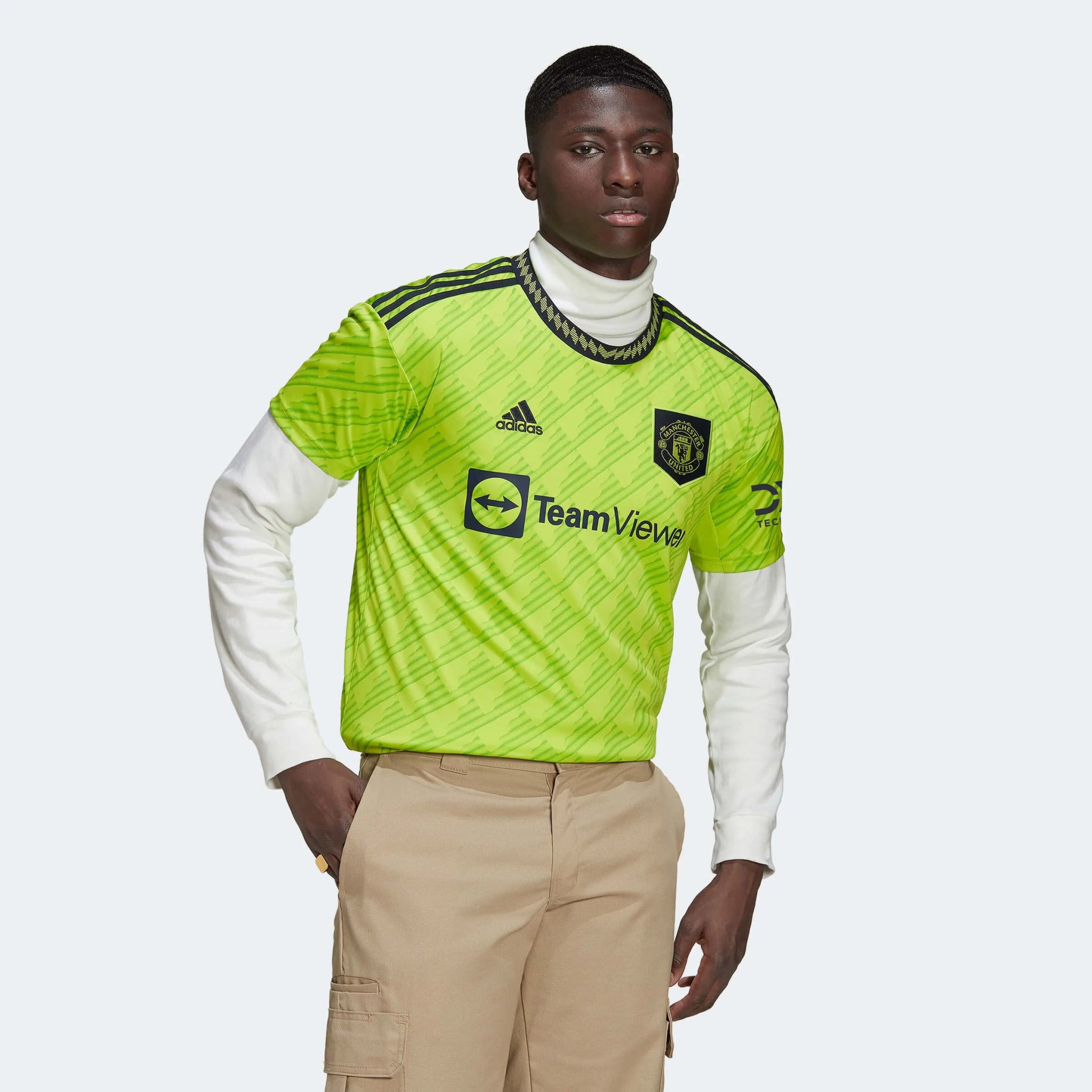 adidas 2022-23 Manchester United Third Jersey - Solar Slime