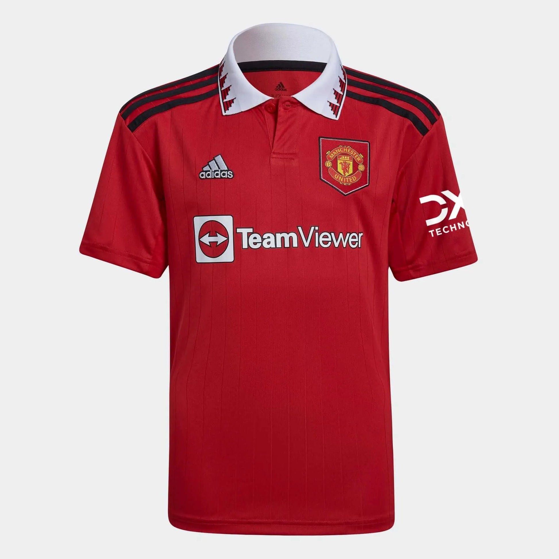 adidas 2022-23 Manchester United Youth Home Jersey - Red-White