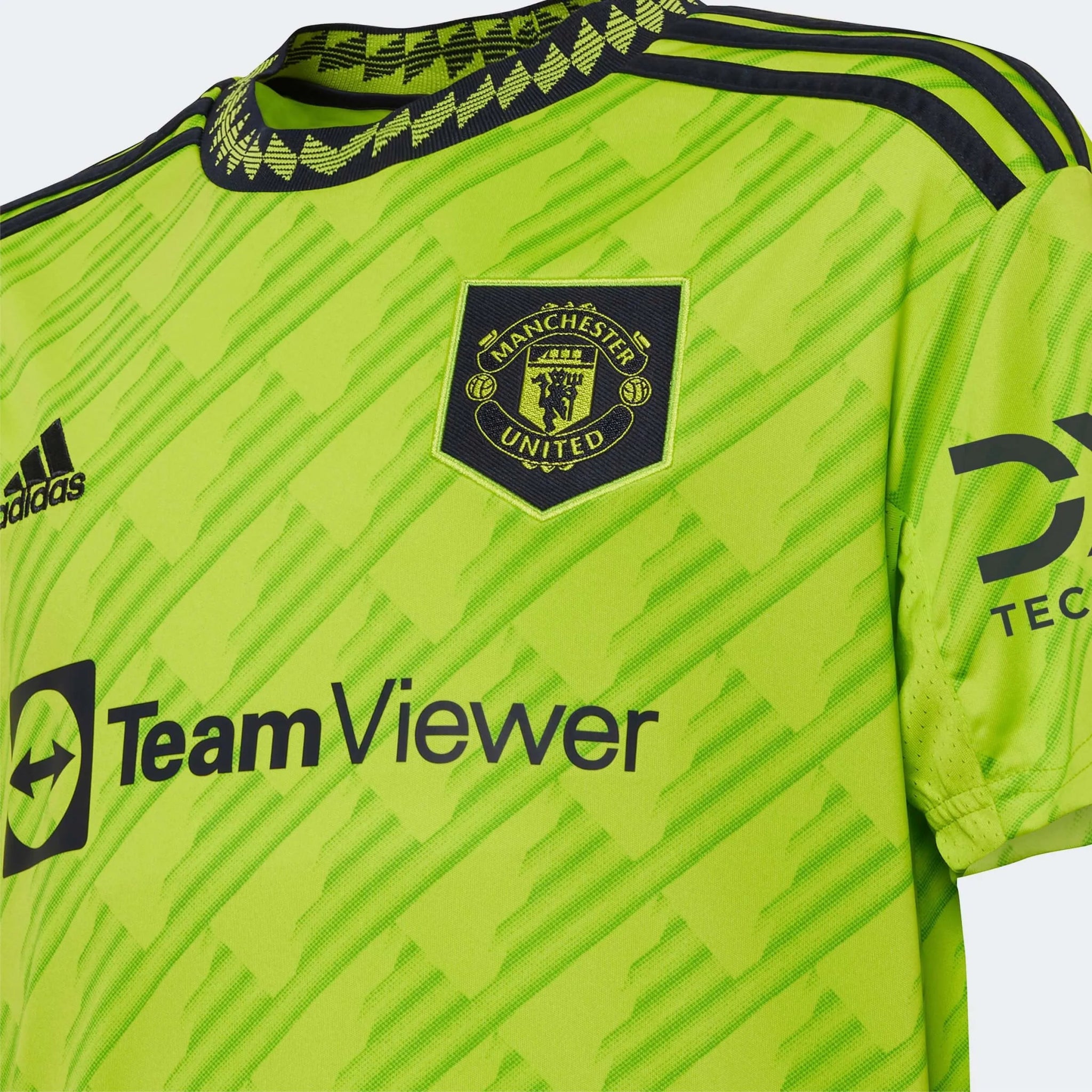 adidas 2022-23 Manchester United Youth Third Jersey - Solar Slime