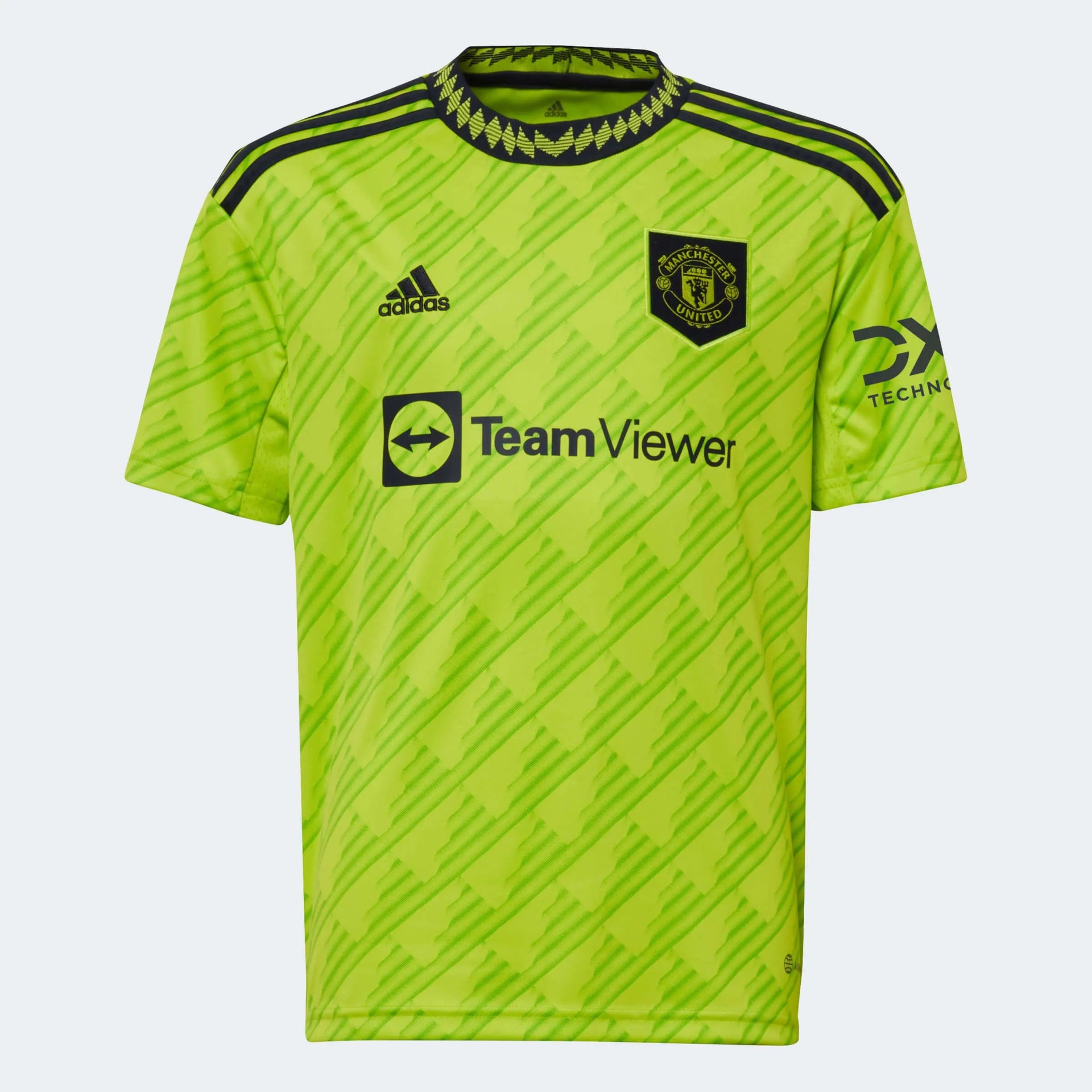 adidas 2022-23 Manchester United Youth Third Soccer Jersey - Solar