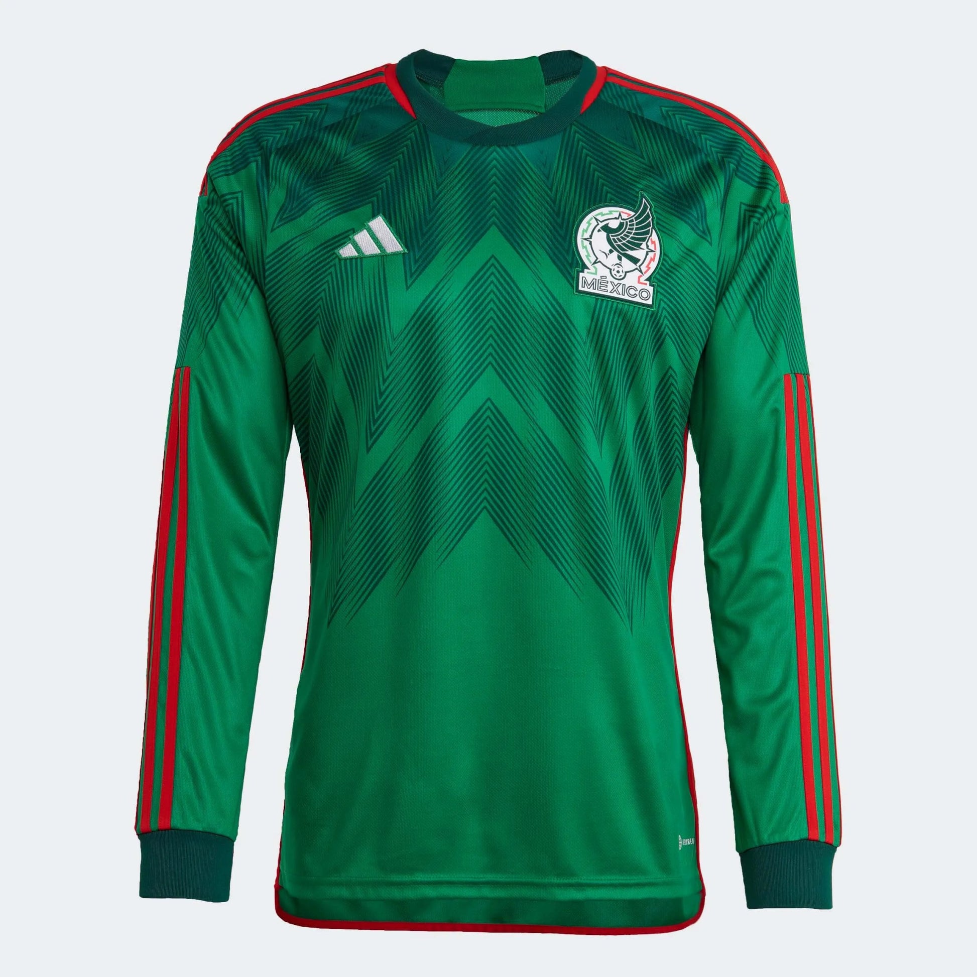 adidas 2022-23 Mexico Home Long-Sleeve Jersey - Green-Red