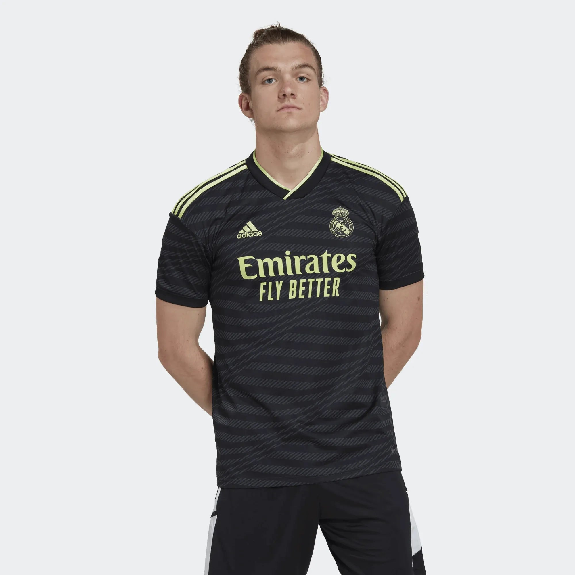 adidas 2022-23 Real Madrid Third Jersey - Black (Model - Front)