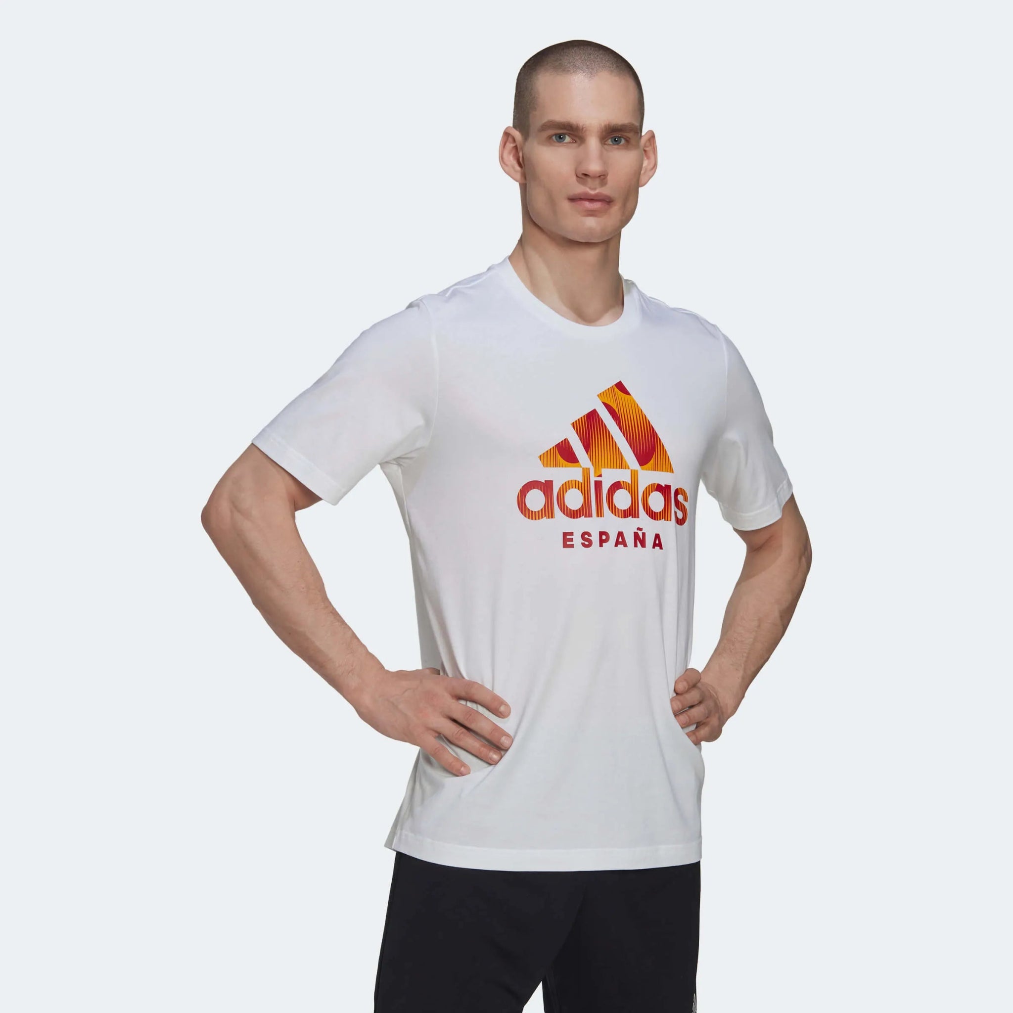 adidas 2022-23 Spain Graphic Tee - White (Model - Front)