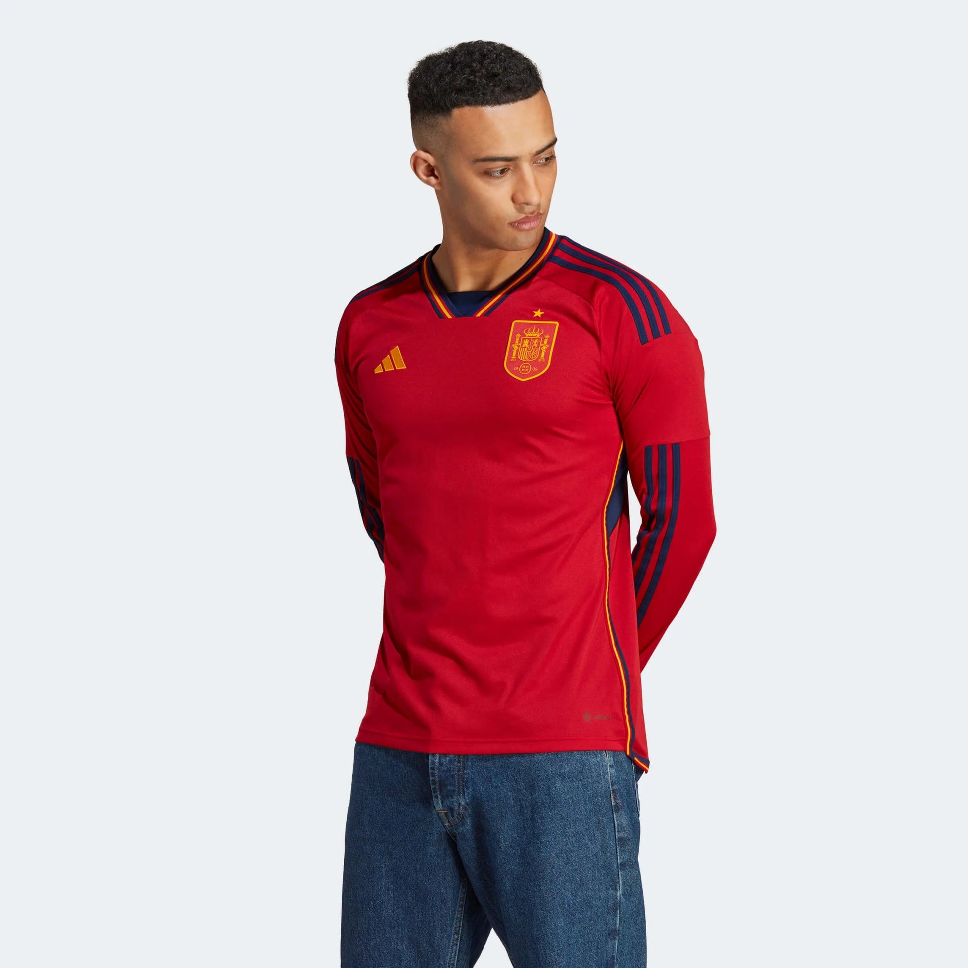 adidas 2022-23 Spain Long Sleeve Home Jersey - Red-Navy