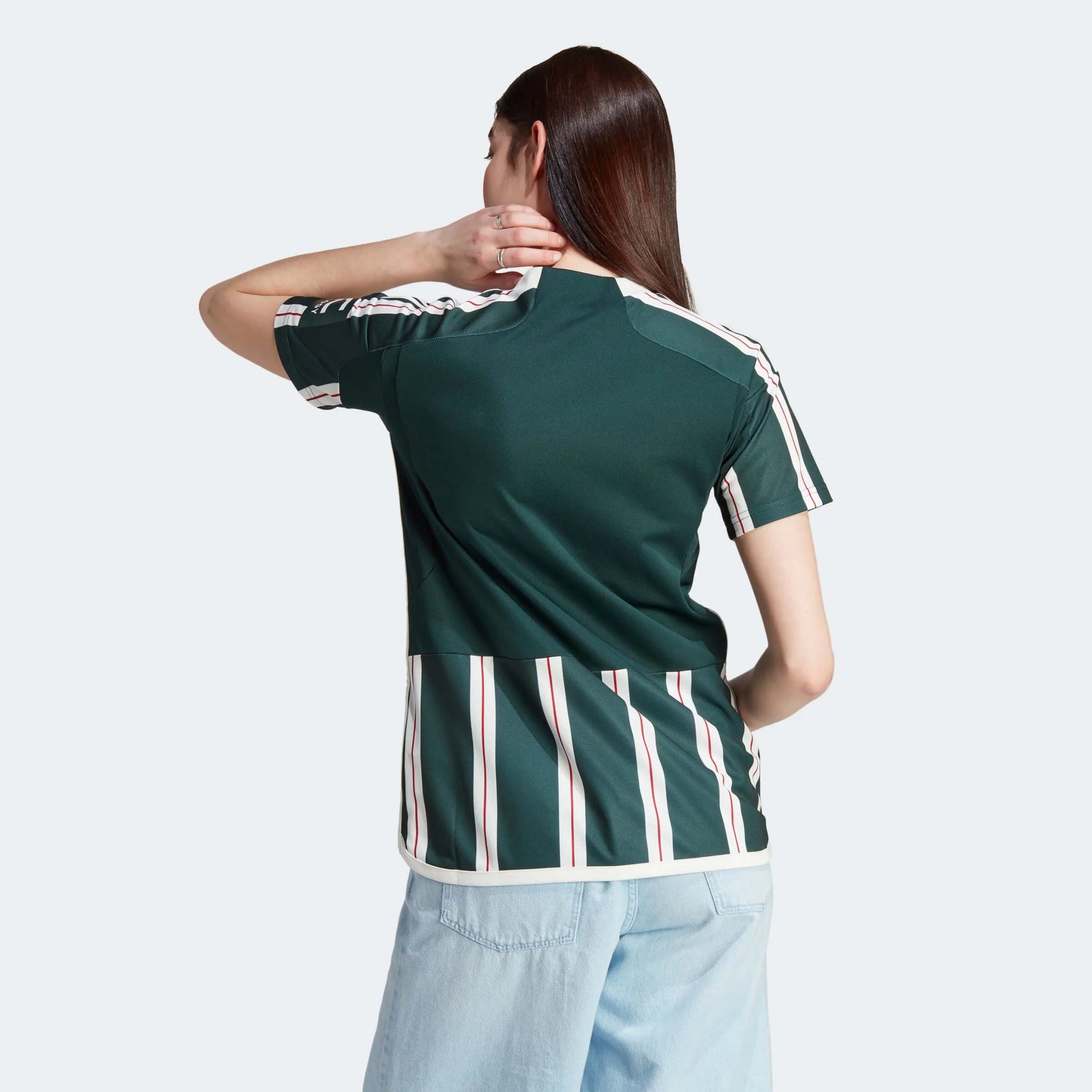 adidas 2023-24 Manchester United Women's Stadium Away Jersey (Model - Back)