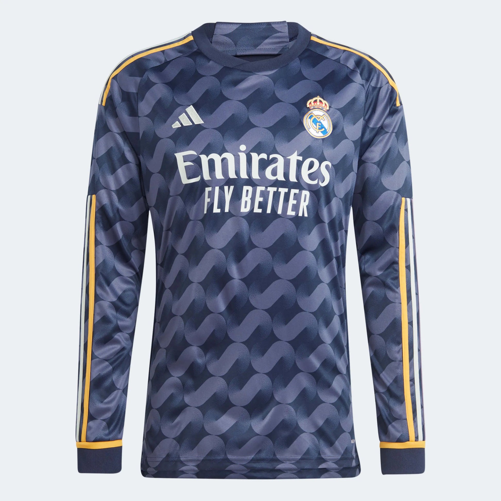 adidas 2023-24 Real Madrid Men's Away Long-Sleeve Jersey