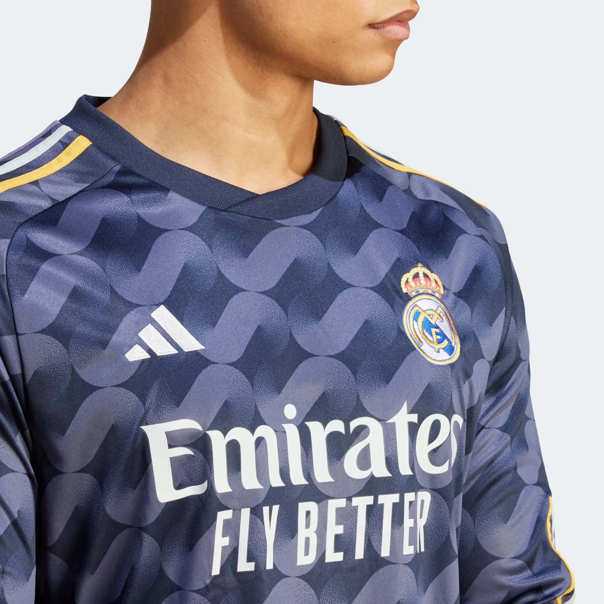 adidas 2023-24 Real Madrid Men's Away Long-Sleeve Jersey