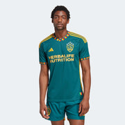 adidas 2023-25 LA Galaxy Authentic Away Jersey - Mystery Green-Team Gold
